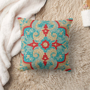 Coussin rouge turquoise