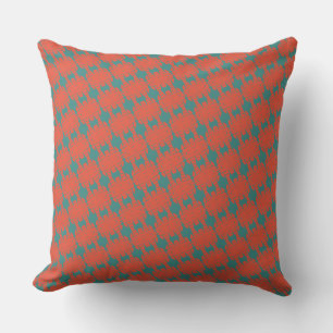 Coussin Rouge Turquoise vert Motifs de design du Sud-Ouest