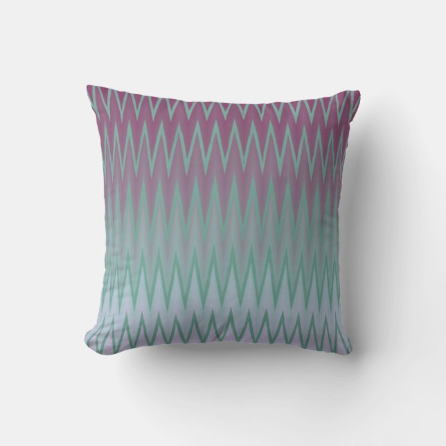 Coussin Rouge Vert Bleu Bébé zigzag chevron ondulé (Recto)