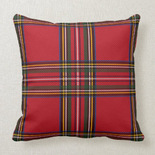 Coussin rouge/vert de Noël de plaid