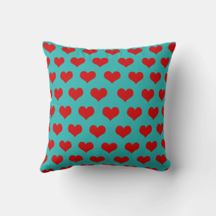 Coussin Rouge Vert Mignon Cosy Moderne Romantique Chic Cœu