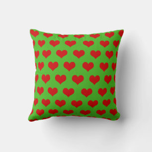 Coussin Rouge Vert Mignon Cozy Moderne Romantique Chic Cœu