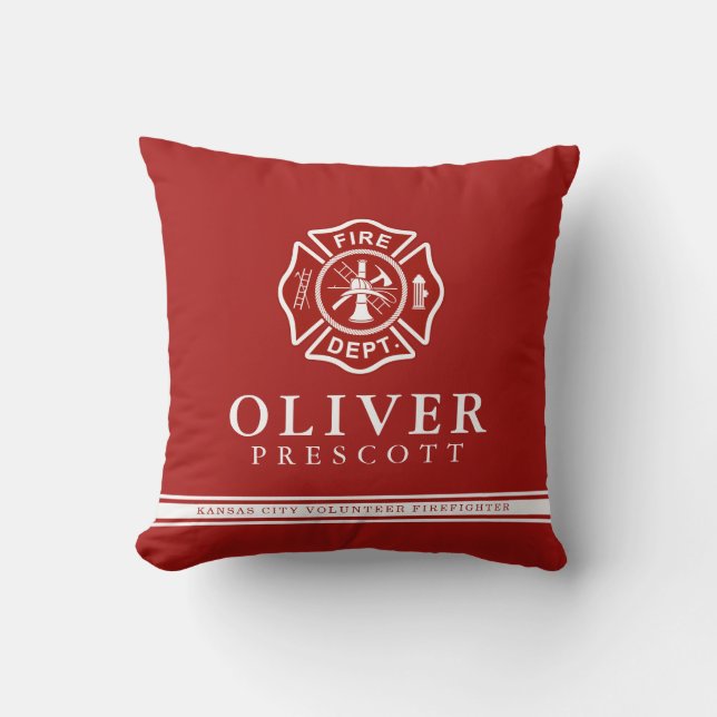 Coussin Rouge volontaire de symbole de croix maltaise du (Recto)