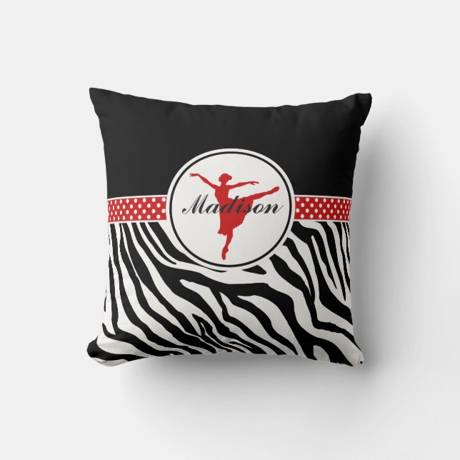 Coussin Rouge votre danseur classique nommé d'impression (Recto)