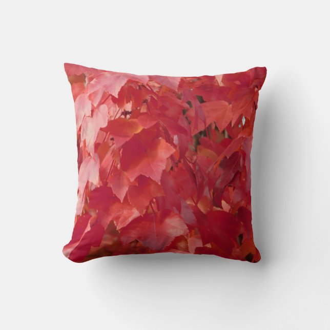 Coussin Rouges Feuilles d'automne Jeu d'oreiller (Recto)