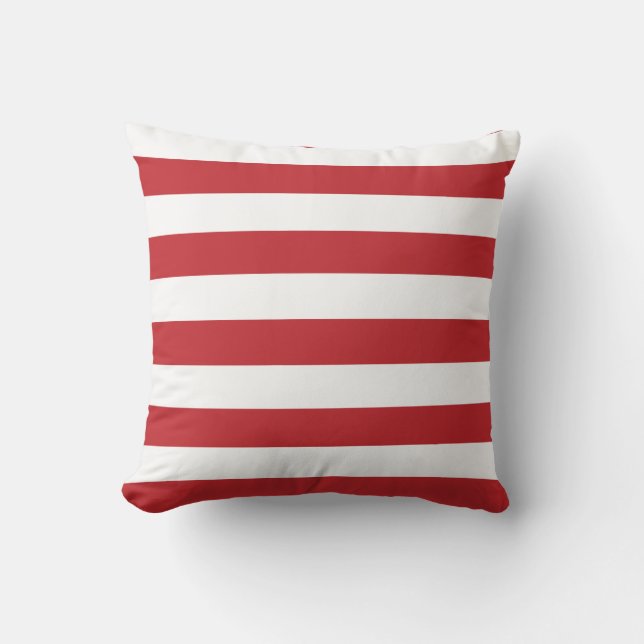 Coussin Rouges foncés et rayures blanches (Recto)