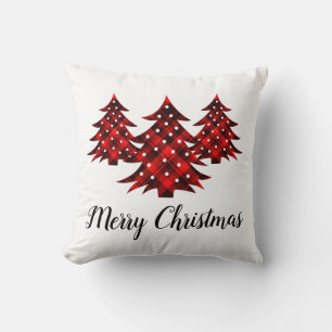 Coussin Rouges Rustiques Joyeux Arbres de Noël