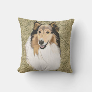 Coussin Rough Collie Portrait