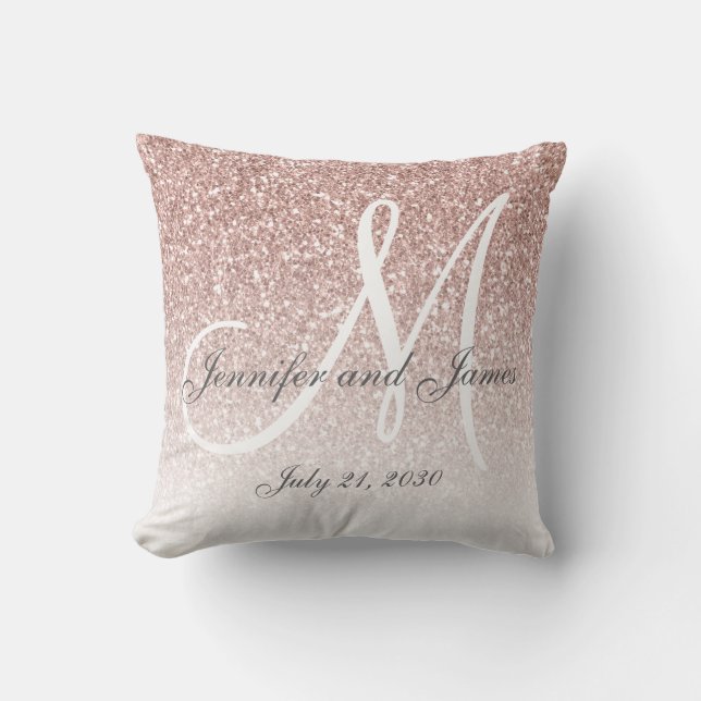 Coussin Rougissent le souvenir rose de mariage de (Recto)
