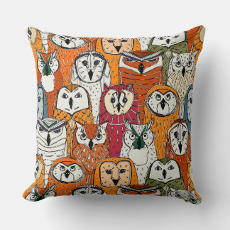 Coussin rouille des hiboux