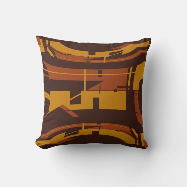 Coussin Rouille d'or sur Concave Brown Concave Design de l (Recto)