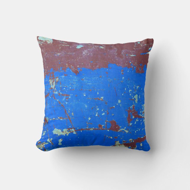 Coussin Rouille en acier coloré : texture abstraite (Recto)