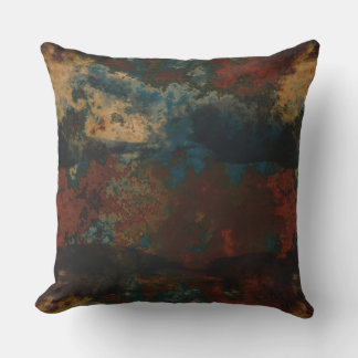 Coussin Rouille et Pierre Turquoise Abstrait 2