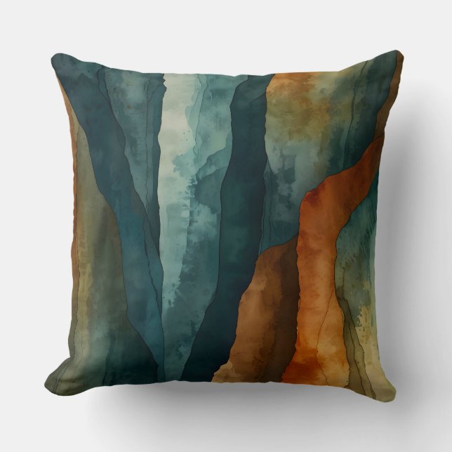Coussin Rouille et Turquoise (Recto)