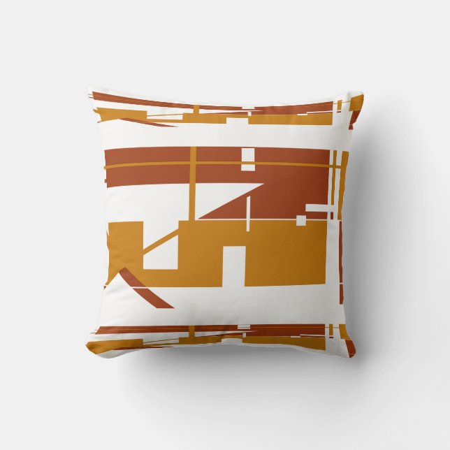 Coussin Rouille Or Blanc Sud-Ouest Look Horizontal Abstrai (Recto)