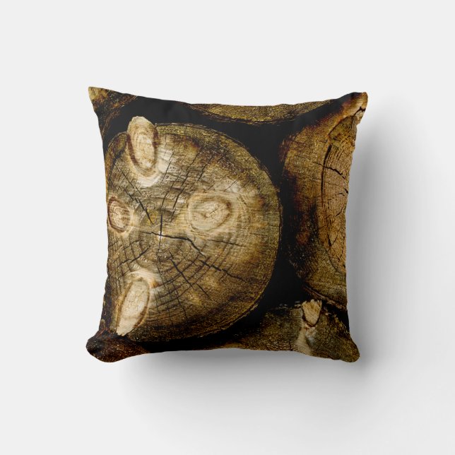 Coussin Roulage de rondins rustique (Recto)
