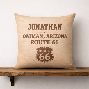 Coussin Route 66 Centenaire Oatman Âne Personnalisé