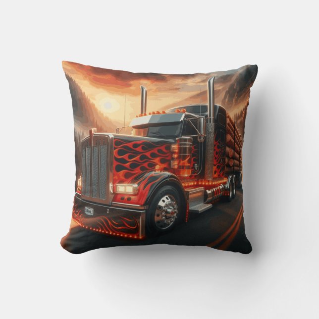 Coussin route 66 du camionneur (Recto)