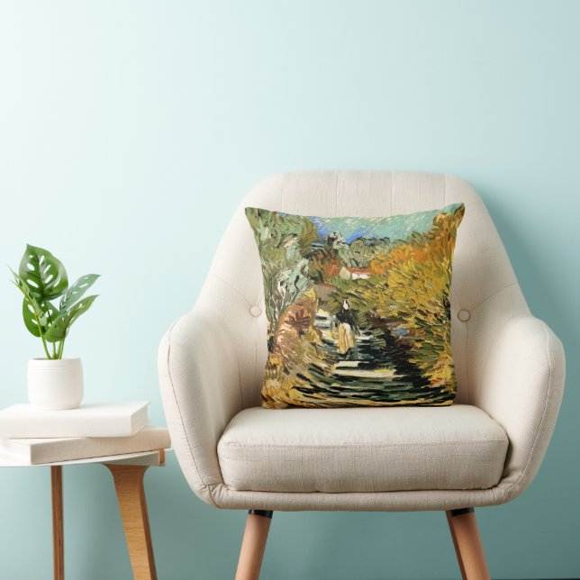 Coussin Route à Saint-Rémy, figure féminine de Vincent van (Chaise)
