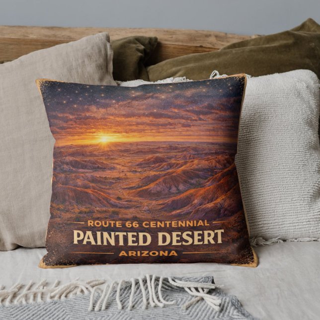 Coussin Route de la Mère Centenaire Crépuscule du Désert P (Créateur téléchargé)