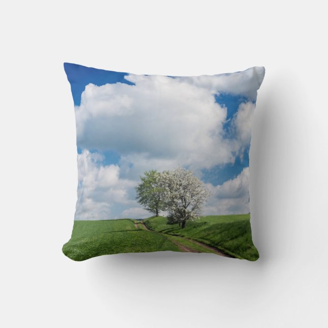 Coussin Route de terre et pommiers (Recto)