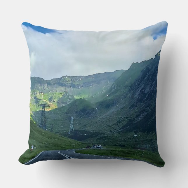 Coussin Route de Transfagarasan – Impression de la montagn (Recto)