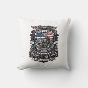 Coussin Route patriotique 1776 Cavalier Motard Route Liber