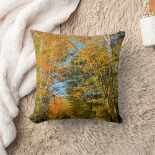 Coussin Route rurale couleurs d'automne New Hampshire