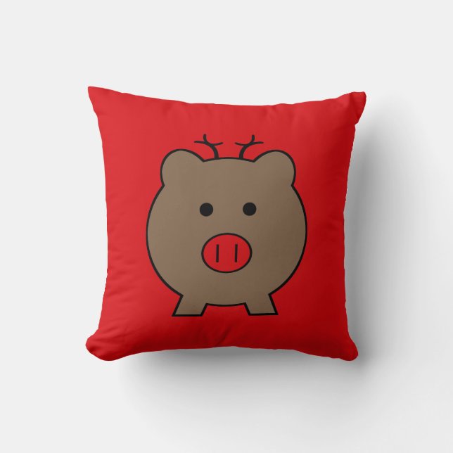 Coussin Roy, l'ornement en métal du cochon de Noël (Recto)