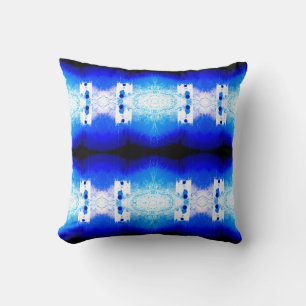 Coussin Royal Bleu Blanc Méditerranée Grande Mosaïque