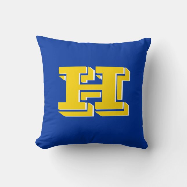 Coussin Royal Blue and Gold Team Pride Monogram (Recto)