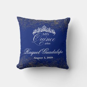Coussin Royal blue & Gold Parties scintillant Mis 