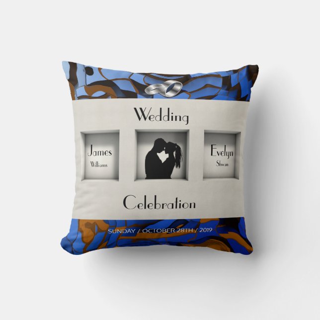 Coussin Royal Blue Thème Contemporain Moderne Abstrait (Recto)