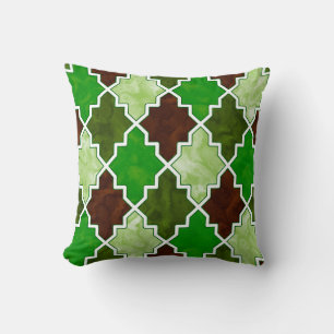 Coussin Royal Colorée Tissu Quatrefoil Marocain Art 5