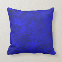 Coussin royal de bleu d'indigo de motif de marbre