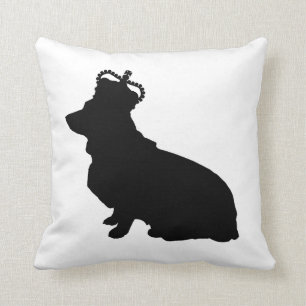 Coussin royal de silhouette de corgi