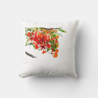 Coussin Royal Poinciana Gulmohar Floral Throw Pillow Cover