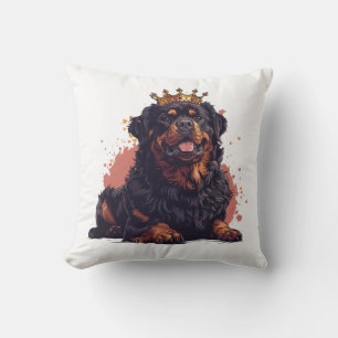 Coussin Royal Rottweiler Dog Queen Crown