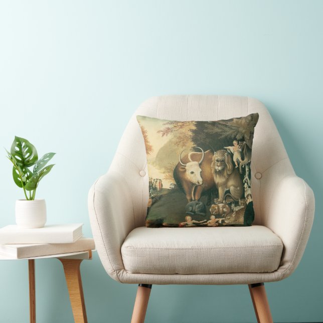 Coussin Royaume Pacifique par Edward Hicks Art Populaire V (Chaise)