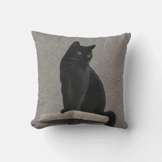 Coussin Royauté du chat noir  (Recto)