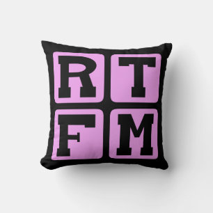 Coussin RTFM Lire Le #$%%^ Manuel Acronyme d'argot Interne
