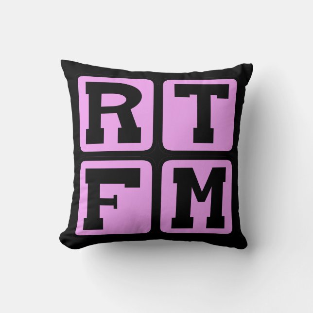 Coussin RTFM Lire Le #$%%^ Manuel Acronyme d'argot Interne (Recto)