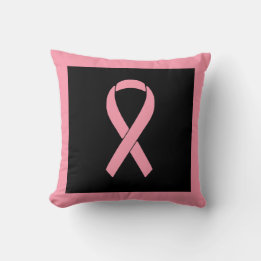 Coussin Ruban de sensibilisation au cancer du sein rose su