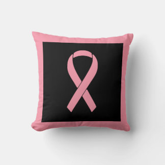 Coussin Ruban de sensibilisation au cancer du sein rose su