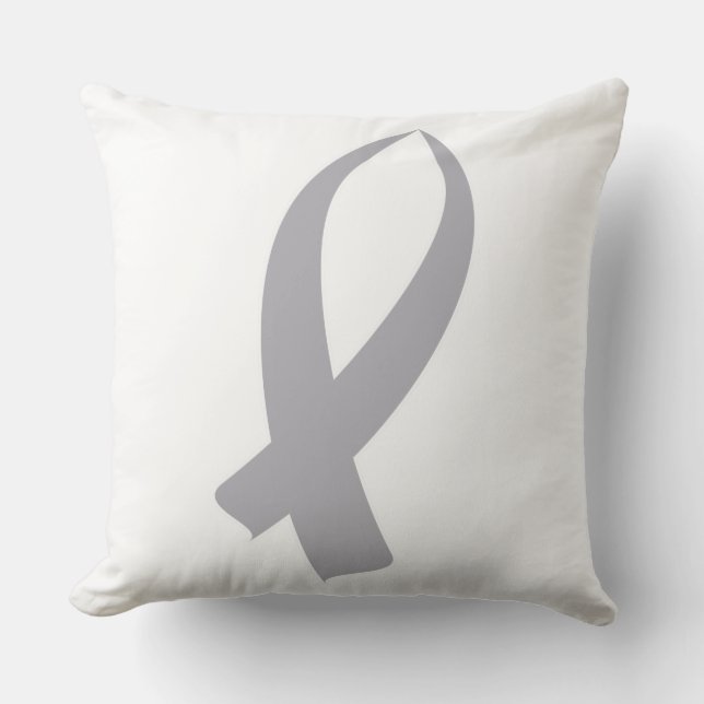 Coussin Ruban de sensibilisation (gris) (Recto)