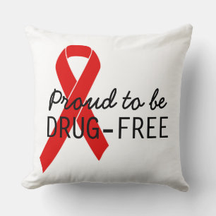 Coussin Ruban de sensibilisation rouge + votre message