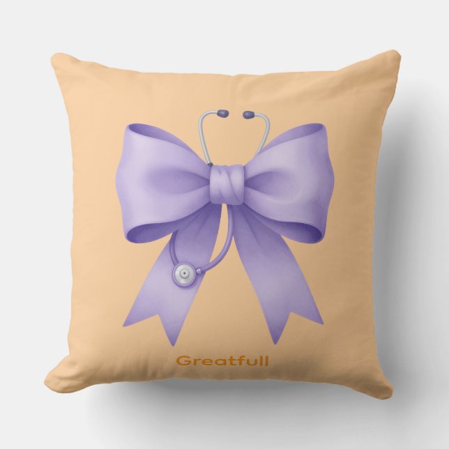 Coussin Ruban d'infirmière en lavande délicate (Recto)