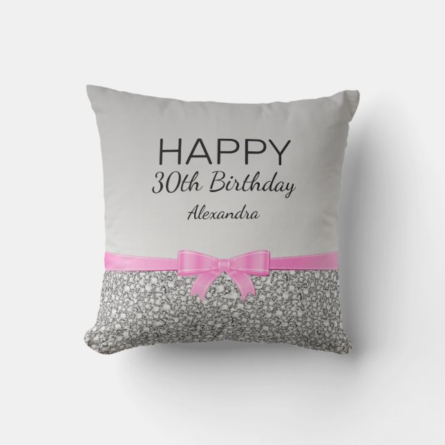 Coussin Ruban Et Parties scintillant Anniversaire (Recto)