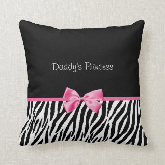 Coussin Ruban noir et blanc à la mode de rose d'impression