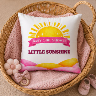 Coussin Ruban Rose Chic Little Sunshine Baby Girl Shower